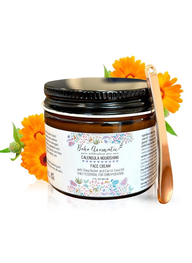 Boho Aromatic Calendula Nourishing Face Cream For Dry Skin Natural & Organic Facial Cream Hydrating And Moisturizing Skin Care Product Vegan Face Cream Facial Moisturizer For Dry Skin  - Image 1