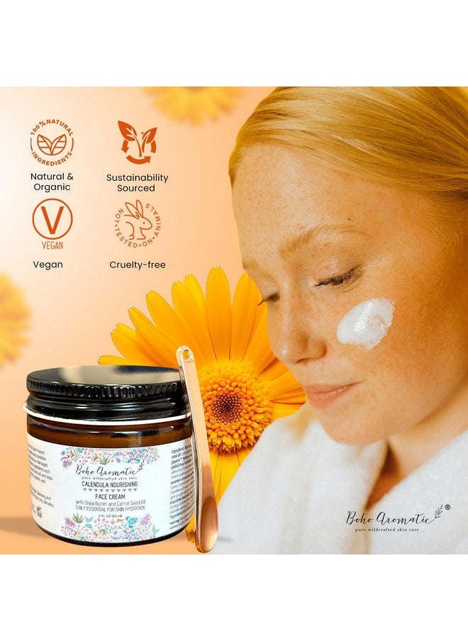 Boho Aromatic Calendula Nourishing Face Cream For Dry Skin Natural & Organic Facial Cream Hydrating And Moisturizing Skin Care Product Vegan Face Cream Facial Moisturizer For Dry Skin  - Image 4