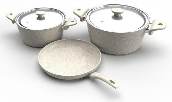 Cooking Set5 Pieces Pot (20-24 + Frypan 24 ) Beige