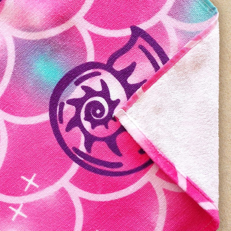Softerry Mermaid Princess Beach Towel 30 x 60 inch Velour 100 Cotton Pink and Green Large  30 x 60  76 x 152cm - Image 5