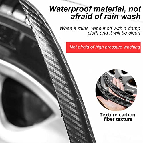 Fekey&JF 2PCS Wheel Tires Eyebrow Strip, 3D Carbon Fiber Automotive Fender Flare Arch Lip Trim Strip, 13'' Anti Collision Wheel Mudguard Strips with 3M Molding Tape, Car Accessories for Most Vehicle - Image 3
