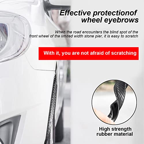 Fekey&JF 2PCS Wheel Tires Eyebrow Strip, 3D Carbon Fiber Automotive Fender Flare Arch Lip Trim Strip, 13'' Anti Collision Wheel Mudguard Strips with 3M Molding Tape, Car Accessories for Most Vehicle - Image 4