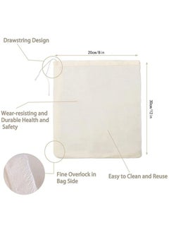 Generic Filter Bag, Cheesecloth Bags Reusable, 10 Pieces Cheese Cloths for Straining, Cotton Muslin Bags Unbleached for Herbs Tea Coffee Cooking Brewing Straining (8 x 12 Inch)  - Image 2