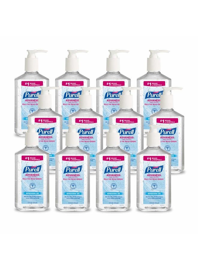PURELL Advanced Hand Sanitizer - Hand Sanitizer Gel 12 fl oz Table Top Pump Bottle (Case of 12) - 3659-12 - Image 1