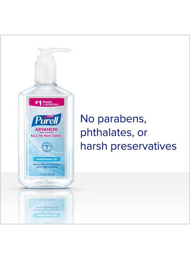 PURELL Advanced Hand Sanitizer - Hand Sanitizer Gel 12 fl oz Table Top Pump Bottle (Case of 12) - 3659-12 - Image 3