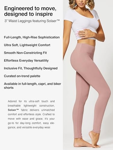 Conceited Leggings for Women - High Waisted - Soft - Casual - Dusty Pink - Small - Medium - Image 2