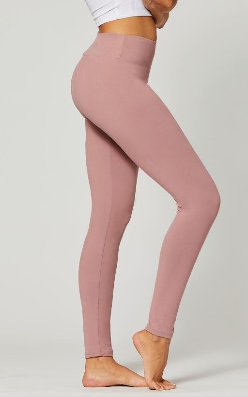 Conceited Leggings for Women - High Waisted - Soft - Casual - Dusty Pink - Small - Medium - Image 5