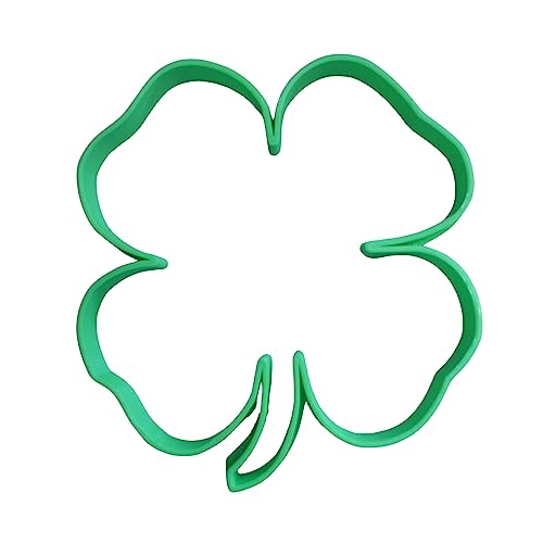 YNGLLC INSPIRED BY 4-H 4 LEAF CLOVER LUCKY OUTLINE COOKIE CUTTER MADE IN USA PR2436 - Image 1