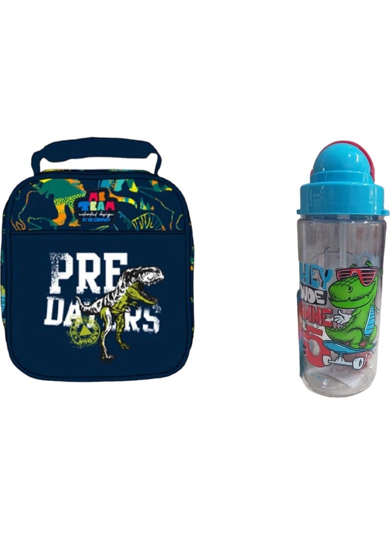 Me Çanta Me Bag Me Team Dinosaur Lunch Box and Water Bottle  - Image 1