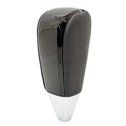 SHIFTIN Black Leather Piano Gear Shift Knob for Toyota Land Cruiser 4Runner Sequoia Tundra and Lexus LX (Black Leather/Piano Black) - Image 3