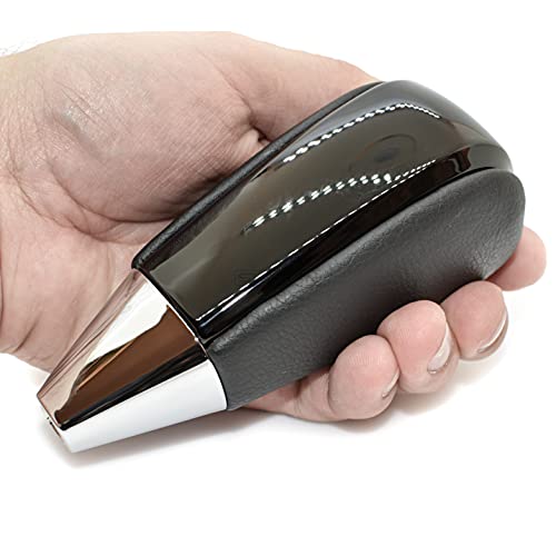 SHIFTIN Black Leather Piano Gear Shift Knob for Toyota Land Cruiser 4Runner Sequoia Tundra and Lexus LX (Black Leather/Piano Black) - Image 4