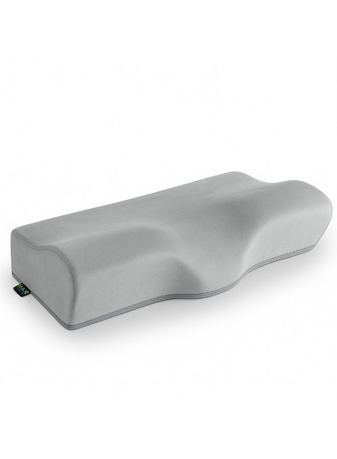 ماكس كمفورت وسادة نوم طبية مطورة ميموري فوم للوقاية من آلام الرقبة والكتف والعمود الفقرى - رمادى - Image 1