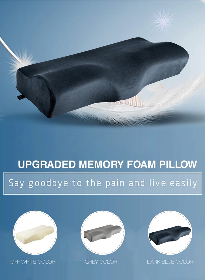ماكس كمفورت وسادة نوم طبية مطورة ميموري فوم للوقاية من آلام الرقبة والكتف والعمود الفقرى - رمادى - Image 5