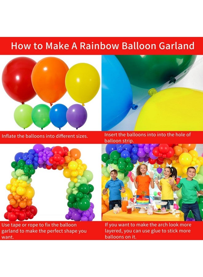 RUBFAC 189Pcs Rainbow Balloon Garland Arch Kit, 7 Assorted Colors 5/12/18 Inch Latex Balloons For Birthday Party Baby Shower Wedding Anniversary Decoration - Image 4