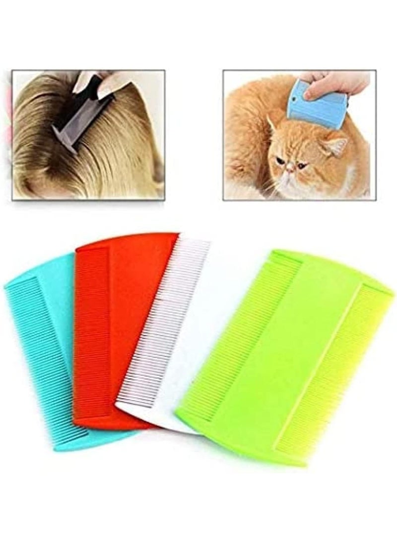 ٦ قطع أمشاط مزدوجة الجوانب للكشف عن القمل والقشرة – أسنان دقيقة – مشط معالجة الرأس – بلاستيك قابل لإعادة الاستخدام للأطفال والكبار والحيوانات – ألوان متنوعة - Image 2