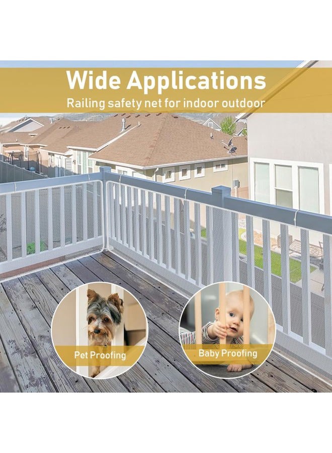 Gudui Banister Guard, Safe Rail, Deck Balcony & Stairway Safety Net for Indoor and Outdoor 6.56ft L x 2.6ft H - Baby Proofing, Child Safety, Stair Railing Net; Pet; Toy; Protector - Image 4