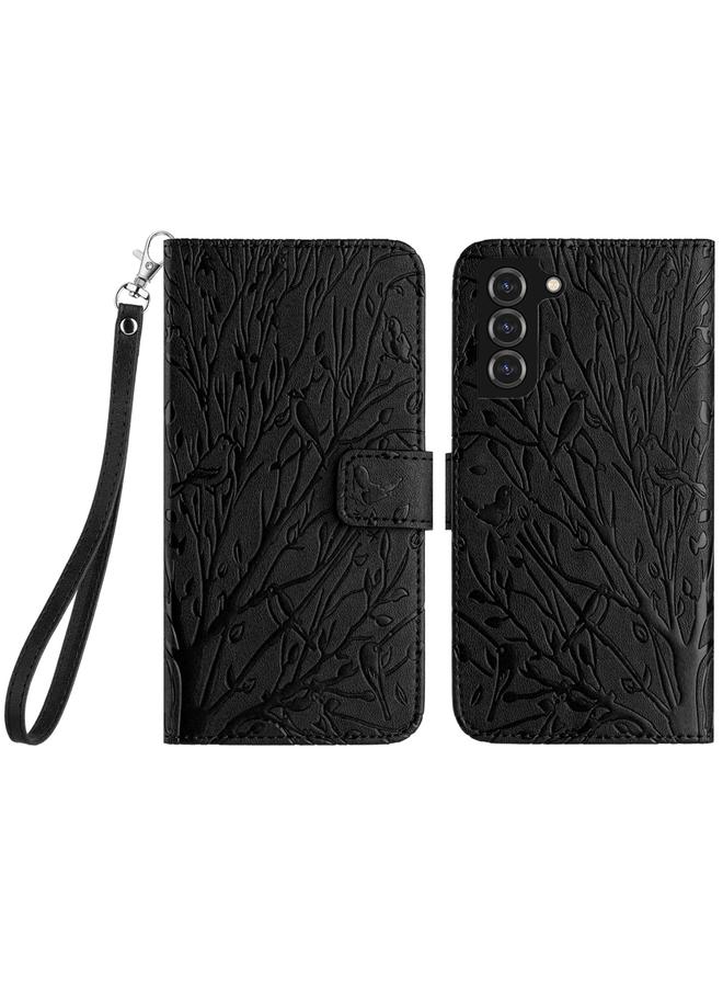 اس-توب جراب لهاتف Samsung Galaxy S21+ 5G جراب هاتف جلدي بنقشة طيور الأشجار - Image 1