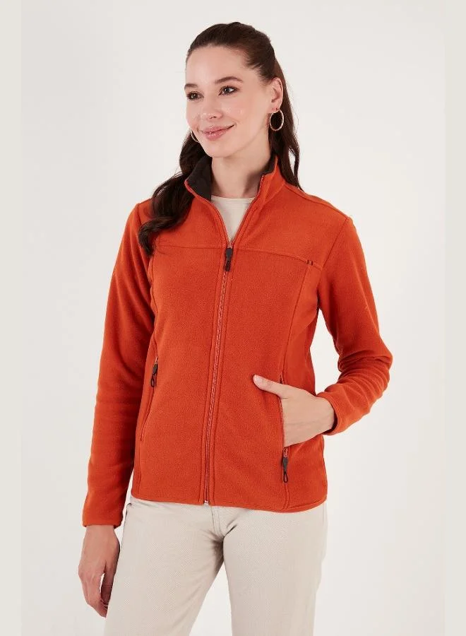 ليلا كارديجان نسائي بياقة مدورة وسحاب وجيوب مضادة للوبر قطعتين