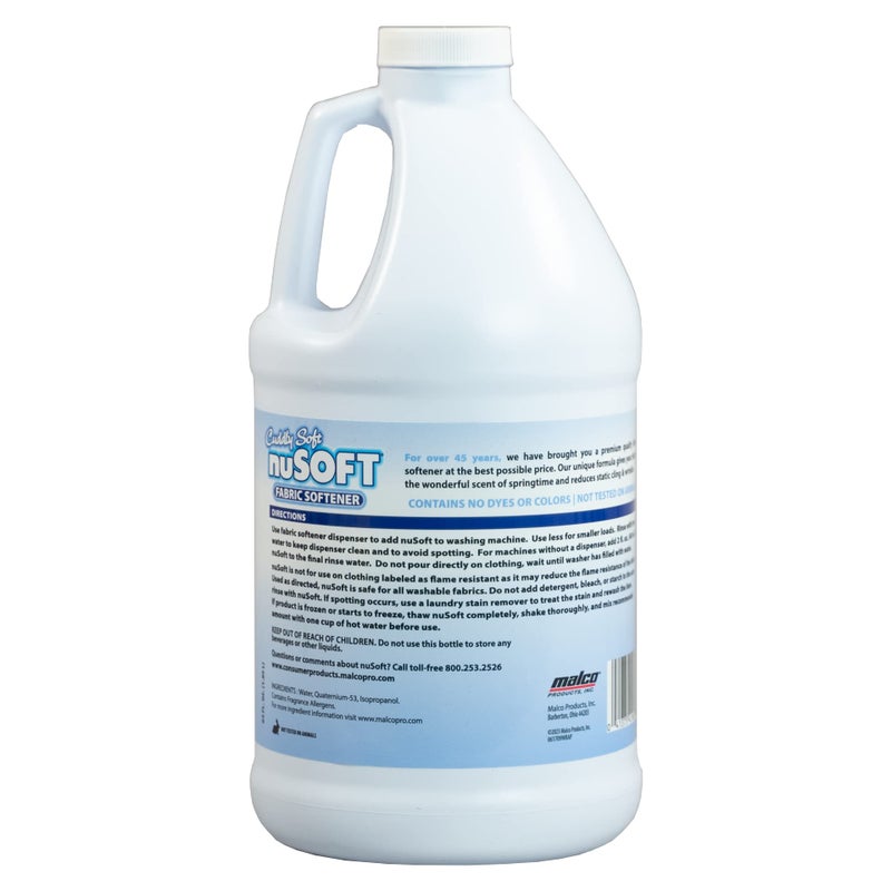 NuSoft 64 fl oz Ultra Concentrated Hypoallergenic Fabric Softener - Enhanced Softness & Freshness, Reduces Wrinkles & Static Cling, Safe on Colors & Delicates, Great for Delicate Skin (419690) - Image 2
