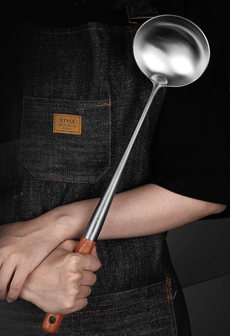 FJNATINH Soup Ladle, 17inches Ladle for wok, 304 Stainless Steel wok spatula. - Image 1