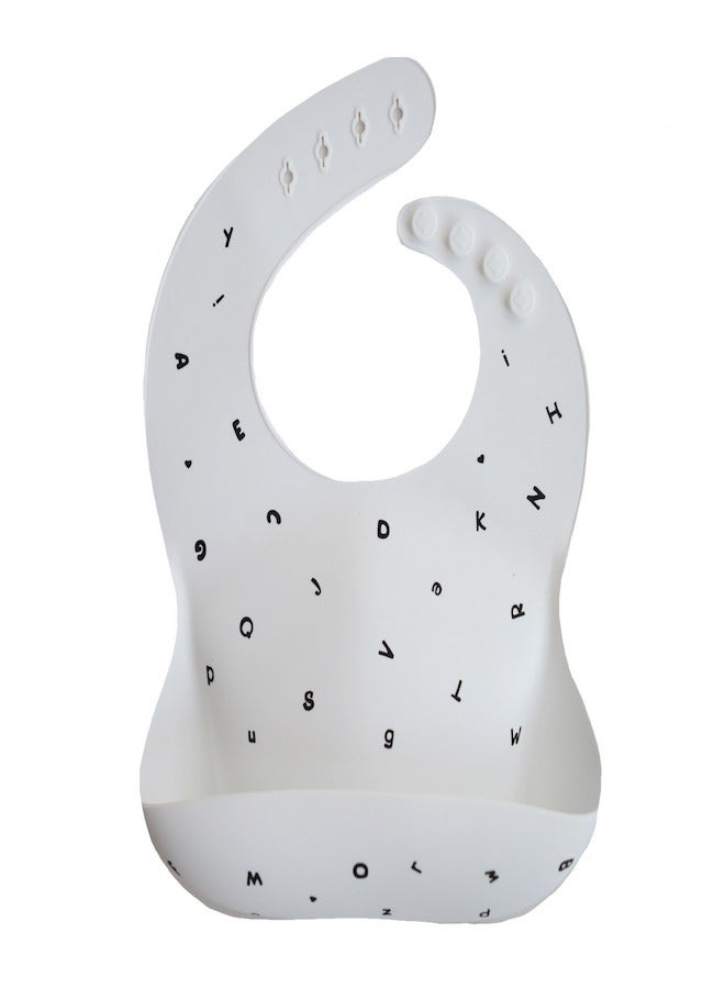 Mushie Silicone Bib White Letters - Image 1