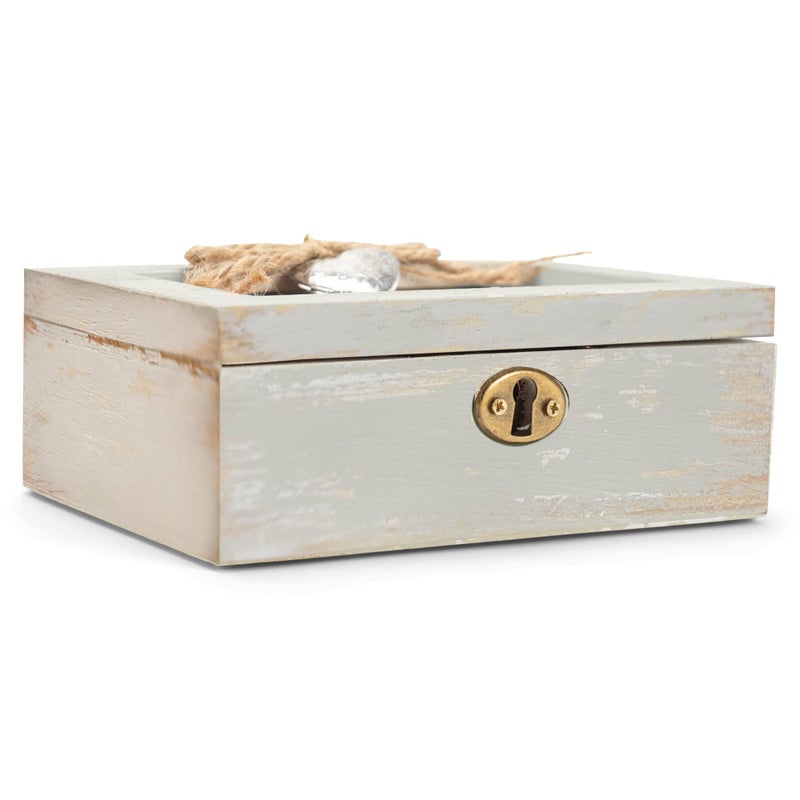 Cottage Garden True Friends Hard to Find Petite Locket Distressed Natural Music Box Plays Wonderful World - Image 4