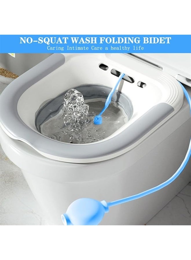 DUNISO Sitz Bath for Toilet Seat, Steam Seat with Irrigator, Foldable Postpartum Care Basin, Soothing and Relieving Inflammation, Suitable for Pregnant Women, Perineum Treatment, Sitz Bath for Hemorrhoids - Image 4
