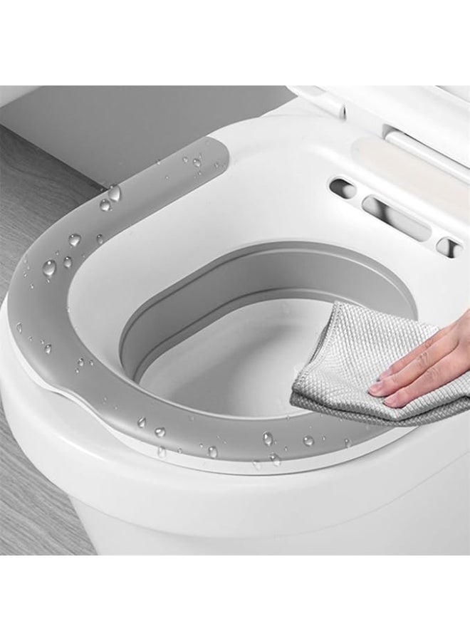DUNISO Sitz Bath for Toilet Seat, Steam Seat with Irrigator, Foldable Postpartum Care Basin, Soothing and Relieving Inflammation, Suitable for Pregnant Women, Perineum Treatment, Sitz Bath for Hemorrhoids - Image 3