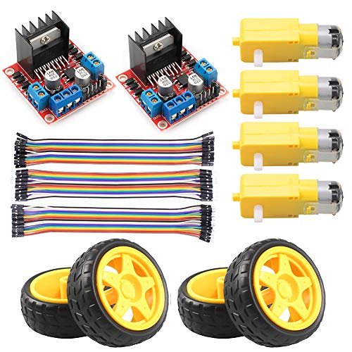 KeeYees L298N Motor Drive Controller Board Stepper Motor Control Module Dual H-Bridge with DC Motor and Smart Car Wheel Compatible with Arduino - Image 1