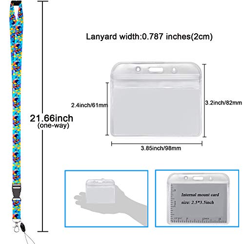 YOUOWO 5 Pack Printed Cruise Lanyard with Horizontal ID Badge Holder,for Ship Card Women Kids Keys Men,Quick Release Breakaway Safety Lanyards with Patterns,Wide 0.79inch - Image 2