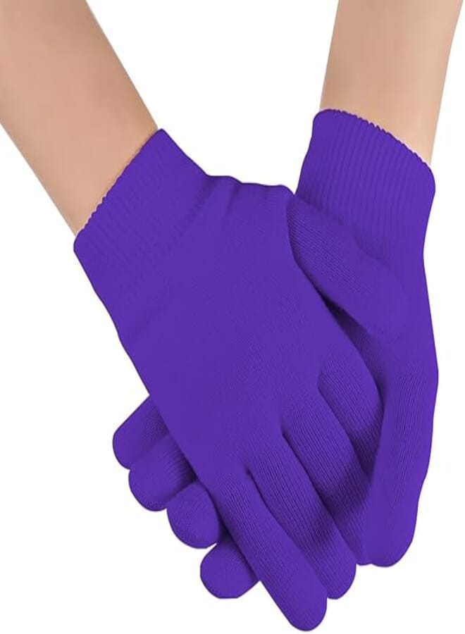 hanso Moisturizing Spa Gel Gloves Softer, Suppler Hands in Just 20 Minutes, with Jojoba Oil, Olive Oil, Vitamin E, Plant Essential Oils, Soften & Smooth, One Size Fits All (Purple)