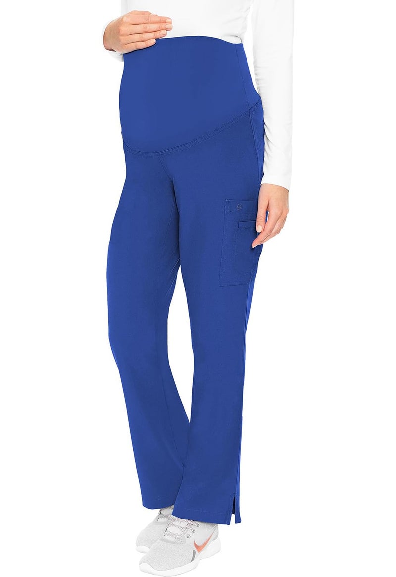 Med Couture Maternity Scrub Pants for Women Soft Stretch Pregnancy Scrubs with 3 Pockets, Boot Cut, Knit Waistband - MC8727, M, Royal - Image 1