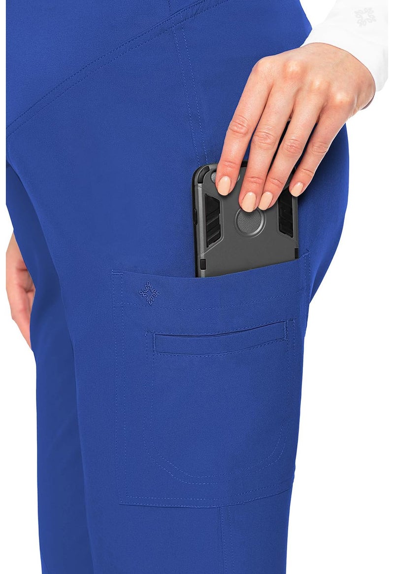 Med Couture Maternity Scrub Pants for Women Soft Stretch Pregnancy Scrubs with 3 Pockets, Boot Cut, Knit Waistband - MC8727, M, Royal - Image 3