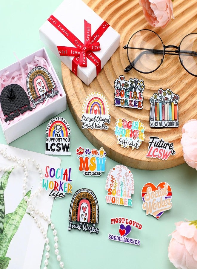 تونديامو مجموعة تونديمو من 36 قطعة من دبابيس الأخصائيين الاجتماعيين، هدايا تقديرية بالجملة لعيد الميلاد، دبابيس معدنية مطلية بالمينا، مناسبة للعاملين والمساعدين والطلاب والمتطوعين والرجال والنساء، هدايا لحفلات المكاتب. - Image 3