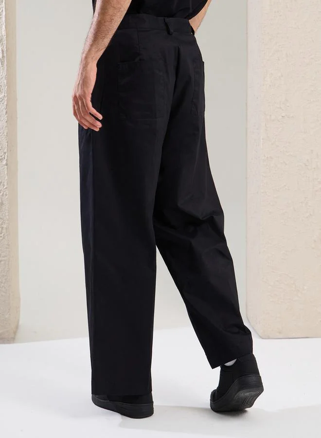Styli Mid Rise Oversized Pleated Trousers