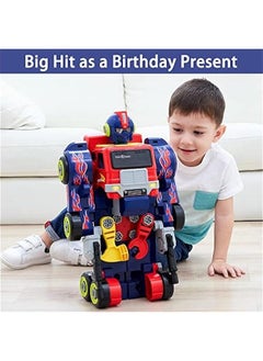 General 3 in 1 Large Transform Cool Toy Gift for 4 5 6 7 8 9 10 Year Old Boys Birthday, Kid Take Apart Robot, Big Truck Toys, Building Tool Bench, Preschool Child Development STEM Learning  - Image 2