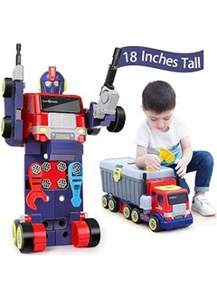 General 3 in 1 Large Transform Cool Toy Gift for 4 5 6 7 8 9 10 Year Old Boys Birthday, Kid Take Apart Robot, Big Truck Toys, Building Tool Bench, Preschool Child Development STEM Learning  - Image 1