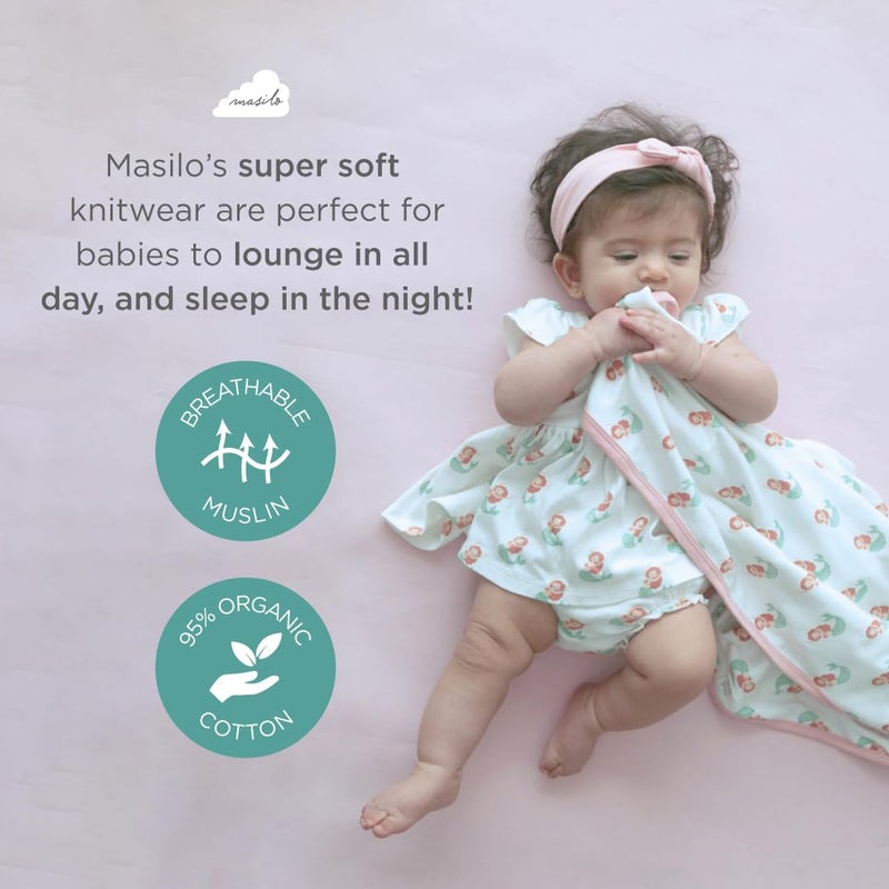 Masilo Baby Bodysuit & Swaddle Gift Set for Infants/Baby Shower Gifting/Silky Soft Bamboo Swaddle Blanket & 100% Organic Long Sleeve Kimono Bodysuit / 3-6 Months/Avocado/Baby Essentials 2 pcs - Image 4