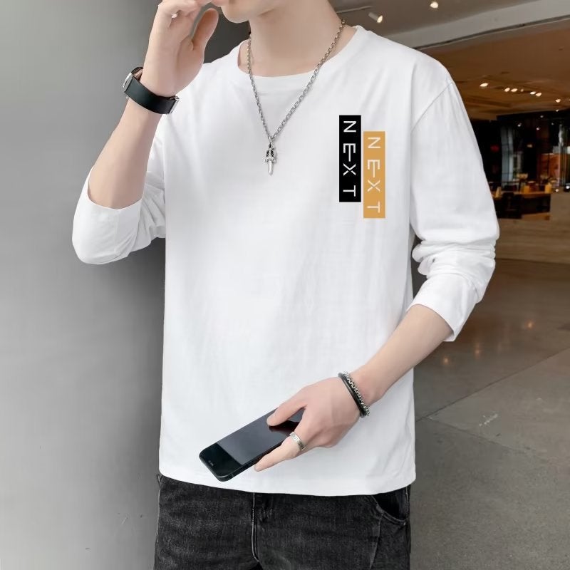 Round Neck Casual T-Shirt 2024 Autumn New Men'S Short Sleeve Trend Korean Casual Long Sleeve Spring Generation - Image 1