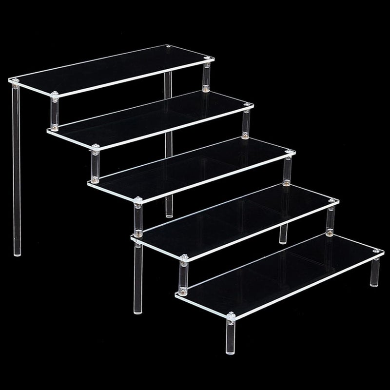 klarako Transparent Acrylic Display Stand Holder for Shot Glasses, Perfume & Organizer Holder, Crystals Collectibles Decoration , 5 Ladder - Image 2