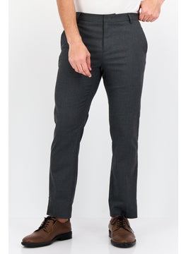 SELECTED Men Regular Fit Solid Dress Pants, Dark Grey  - Image 1
