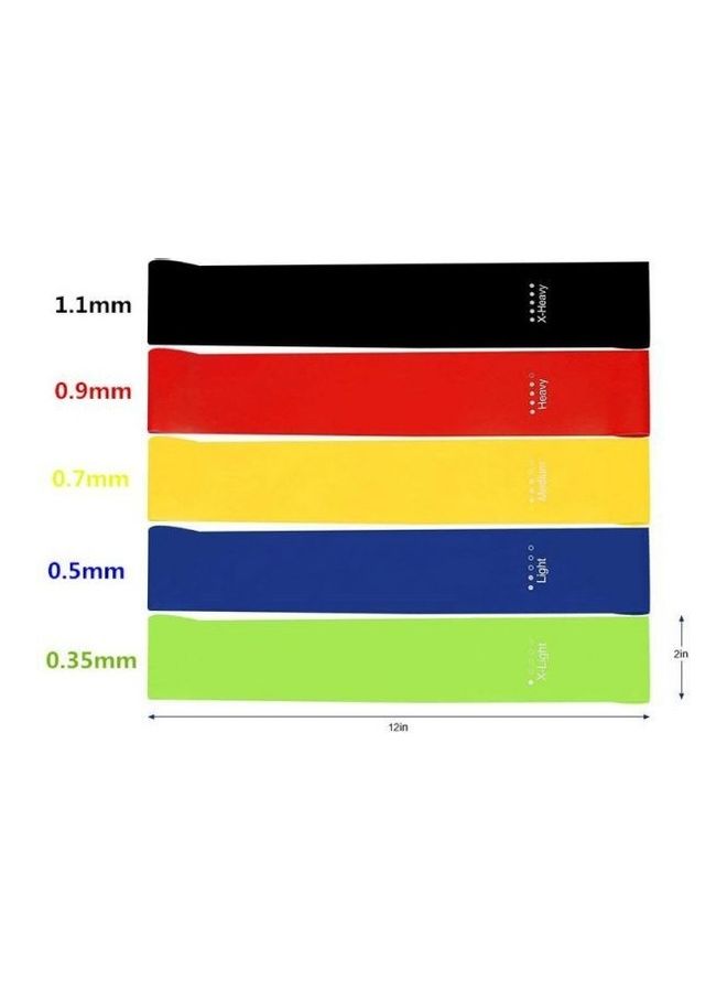 Kanteen Store 5 Color Body Building Yoga Stretch Bands Fitness Resistance Belt Fitness Rubber Band Elastic Exercise Straps Indoor Sport Gym Pull Up for Fit Body Building Exercise - Image 3