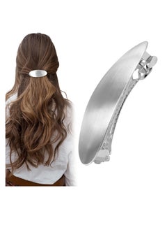 3inch Oval Hair Barrette Vintage Metal Large Hair Clip Silver French Wedding Prom Formal Hair Accessories for Women Girls Long Thick Hair