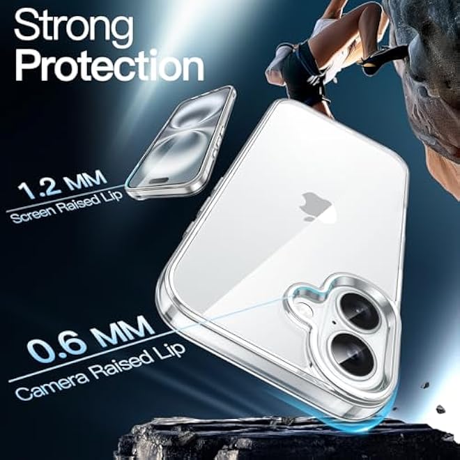 JETech Case for iPhone 16 61Inch NonYellowing Shockproof Phone Bumper Cover AntiScratch Clear Back Clear - Image 4