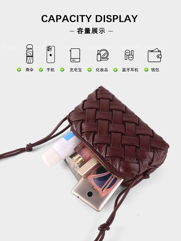 Soft Pleated Women'S Bag High-Grade Underarm Shoulder Fashionable Rhombic Small Square Bag Zipper Crossbody Bag New Style - Image 5