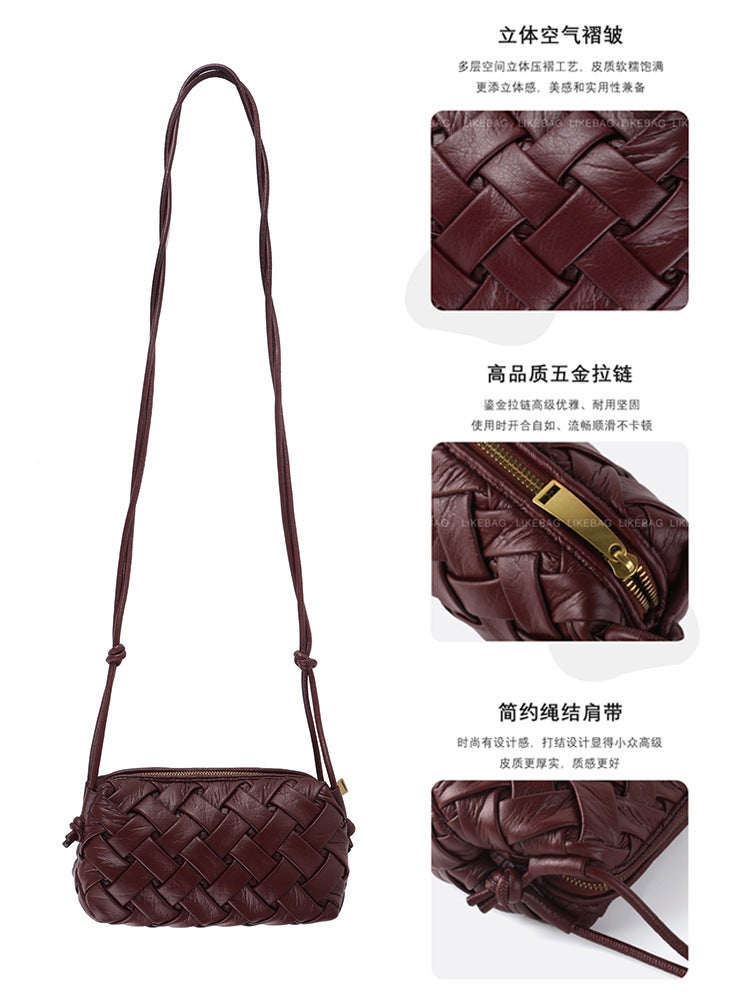 Soft Pleated Women'S Bag High-Grade Underarm Shoulder Fashionable Rhombic Small Square Bag Zipper Crossbody Bag New Style - Image 3
