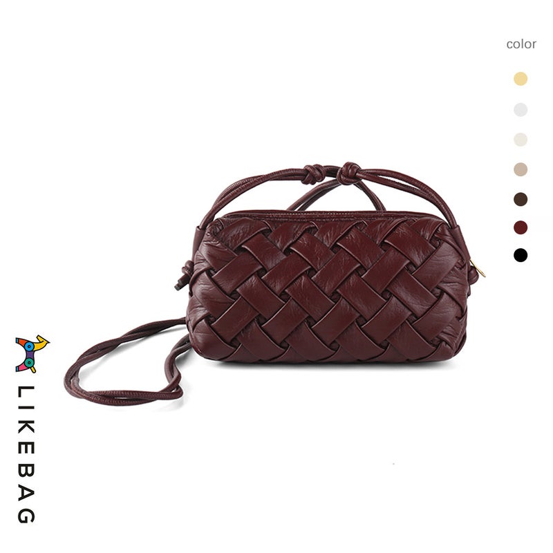 Soft Pleated Women'S Bag High-Grade Underarm Shoulder Fashionable Rhombic Small Square Bag Zipper Crossbody Bag New Style - Image 1