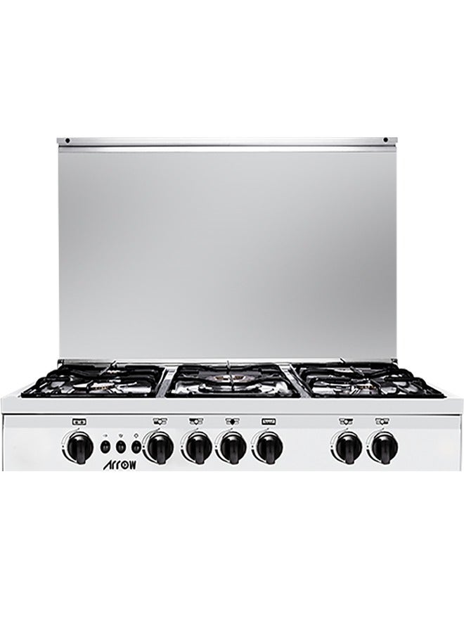 Arrow 5 Burners Stove Surface, Oven and Grill with Full Safety Size 90x60 cm, Made in Egypt, Silver | RO-9060GSF - Image 4