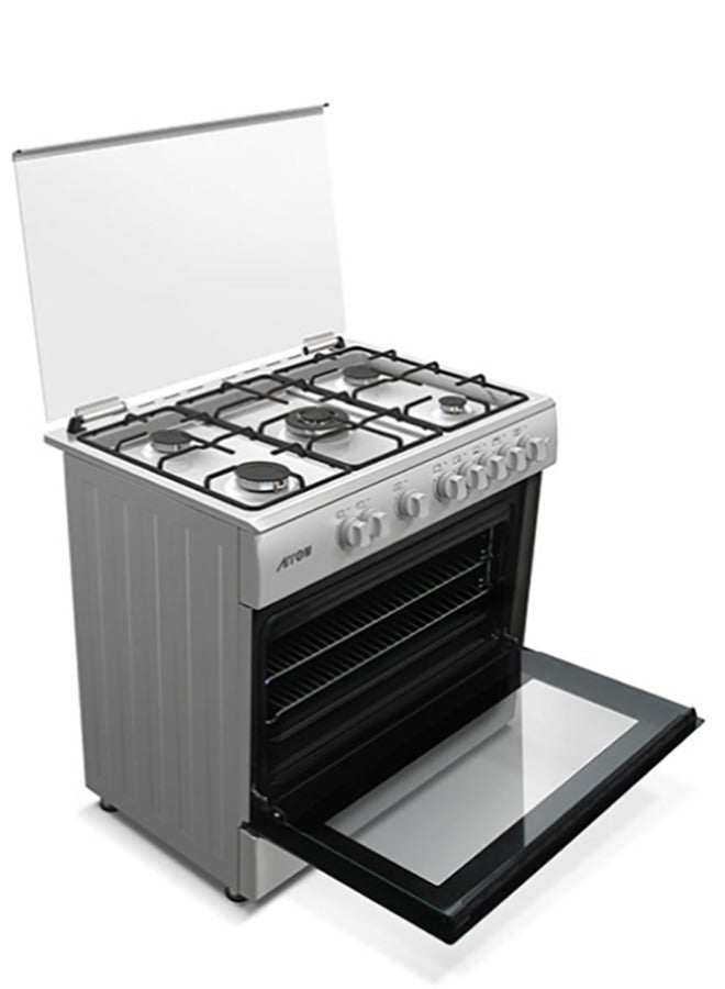 Arrow 5 Burners Stove Surface, Oven and Grill with Full Safety Size 90x60 cm, Made in Egypt, Silver | RO-9060GSF - Image 3
