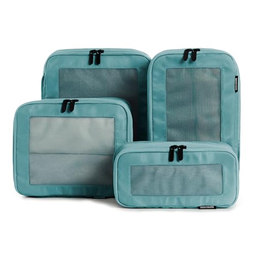 Aerotrunk Compression Packing Cubes for Travel Luggage Organizer Bags Double Zipper Packing Cubes for Suitcases 4Pack Teal - Image 1